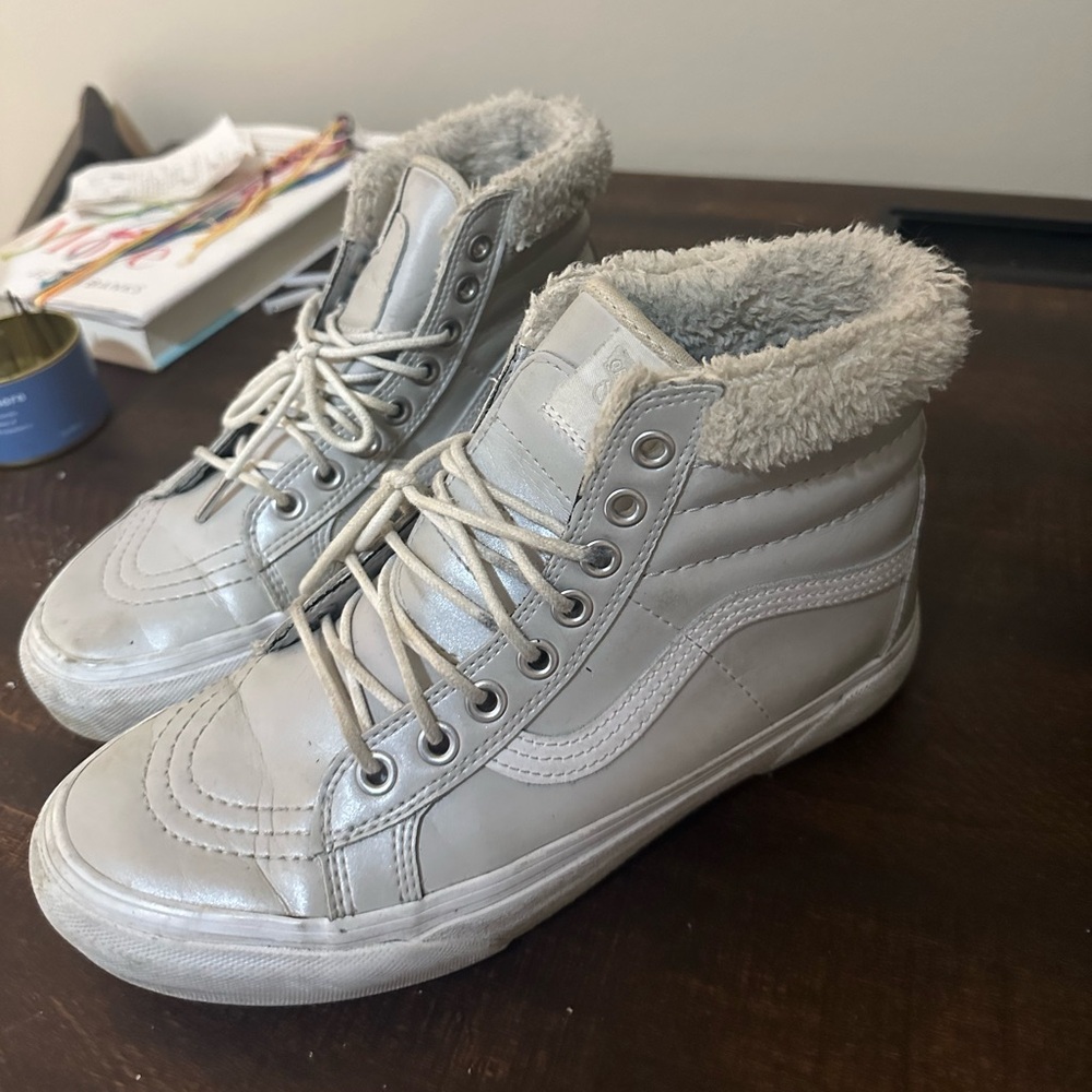 Women's silver Vans high top